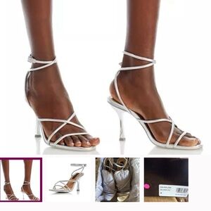 S a l e, $23 plus shipping! Aqua White Strappy Heels​​​